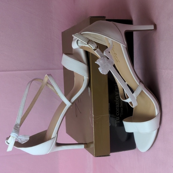 Thalia Sodi White Darria Strappy Heeled Sandals size 10 - Picture 1 of 9